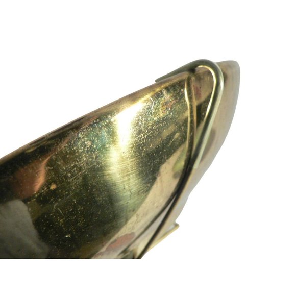 Plate Y.T. Porcelainwares Hand-Painted Botanicals Brass Encased Back Hong Kong 8 - Picture 9 of 10